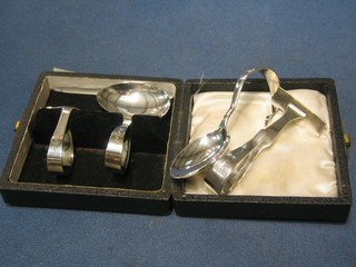 A childs silver spoon and pusher engraved Hazel and a childs silver spoon and a plated pusher