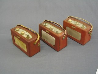 3 Roberts model R200 radios in red fibre cases (all damaged)
