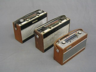 2 Roberts transistor model R700 radios in teak and fibre cases (both damaged) and a Roberts R500 radio (damaged)