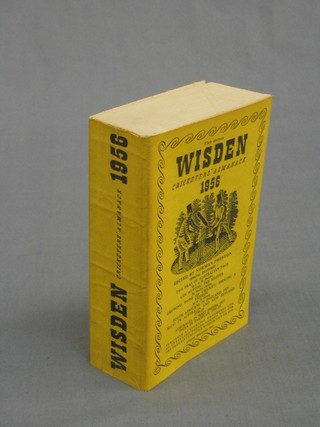 A 1956 edition of Wisden (paper covers)
