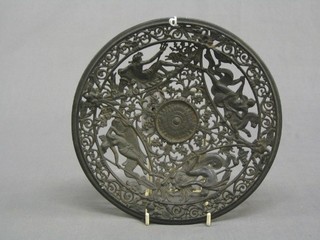 A Coalbrookdale style pierced cast iron plate 8 1/2"