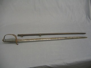An Edward VII Royal Artillery officer's sword and scabbard