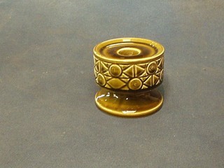 A 1960's circular green glazed Beswick candlestick 3"