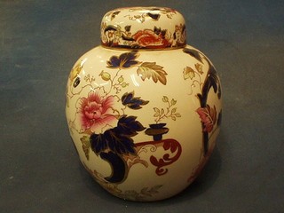 A 20th Century Masons Ironstone ginger jar and cover, the base with red Masons Ironstone mark 9"