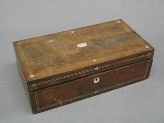 A Victorian rosewood writing slope (no interior, requires some attention) 17"