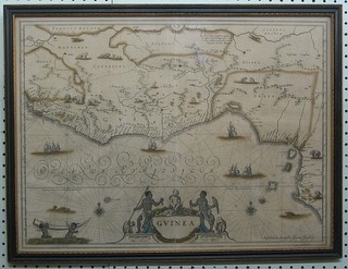 An antique map of Africa by G Vinea with fold to the centre marked in pencil to the margin Amftelobami Sumptibus Joannis Janbony 1646 16" x 21"