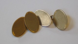 A pair of gentleman's 9ct gold oval cufflinks
