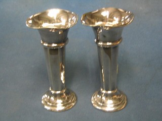 A pair of silver plated Art Deco candlesticks 5 1/2"