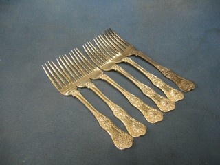 A set of 6 Victorian silver Princes pattern  table forks London 1857, 16 ozs