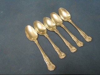 3 William IV silver Princes pattern teaspoons London 1828 and 1835 4 ozs, together with 2 similar silver plated teaspoons