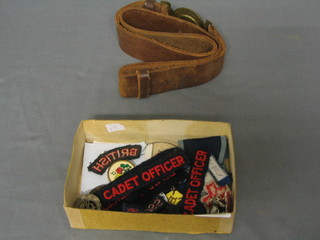 A Boys Brigade belt and buckle, 2 Boys Brigade badges etc