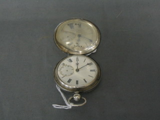 A pair cased pocket watch by L Frederick of Wolverhampton contained in a silver pair case