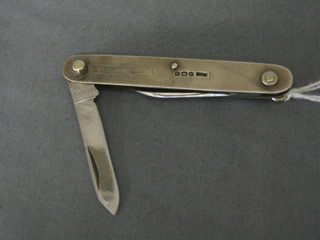 A pen knife with silver mount