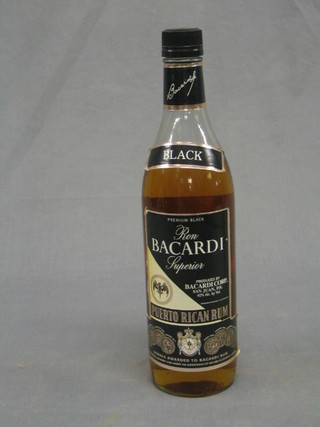 A bottle of Baccardi Black
