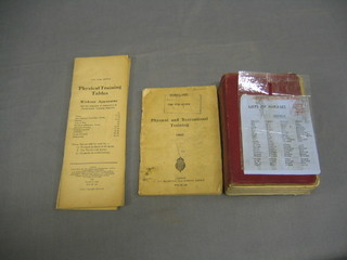 1 vol. War Office Issue "The Manual of Driving and Maintenance of Mechanical Vehicles (Wheeled) 1937", "Physical and Recreational Training 1940 and 2 Physical Training Tables 1937 and 1938, together with a list of French phrases 