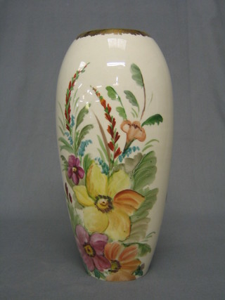 A Moorcroft vase the base impressed Moorcroft Made in England and painted Mrs Pickford hand painted, 12"