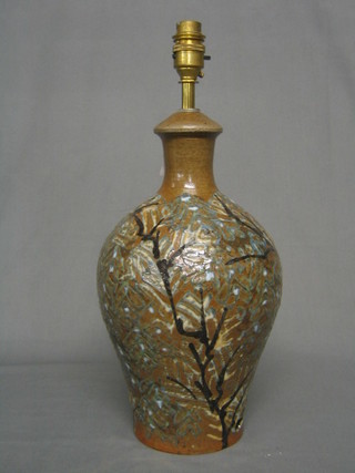 A David Eeles pottery table lamp base 12"