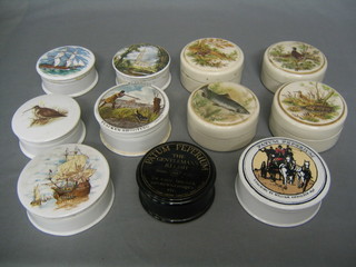 11 various 20th Century pottery pot lids and covers