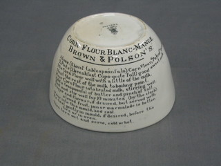 A 19th Century jelly mould with cornflour blamonge recipe to the front