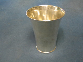 A 19th Century Continental silver beaker of tapering form, the base marked Star of David with G to the centre, 5 ozs