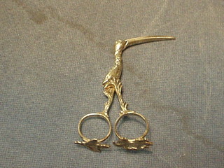 A pair of Continental silver ribbon pullers in the form of storks, marked 925 BAS