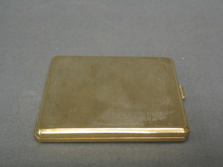 A 9ct gold cigarette case with engine turned decoration, 3 ozs
