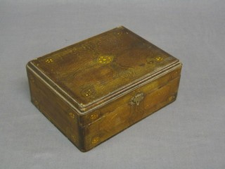 An Art Nouveau style trinket box with hinged lid and painted decoration 7"