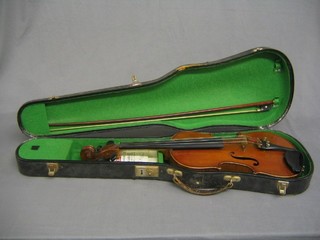 A Lutherie Moderne violin complete with carrying case and bow