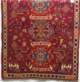 A contemporary Afghan rug 58" x 47"