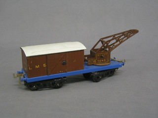 A Hornby LMS engineering wagon with crane