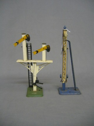 A Hornby double signal gantry and 1 other (2)