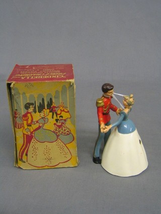 A Wells-Brimtoy clock work figure Cinderella and Prince Charming, boxed, complete with key