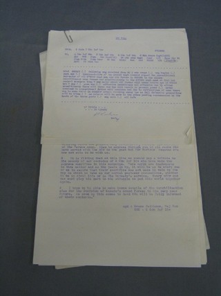 A copied letter from 2nd Canadian Infantry Division dated 7th May 1945, and a ditto from Major General Bruce - The Cessation of Hostilities and various other copied letters