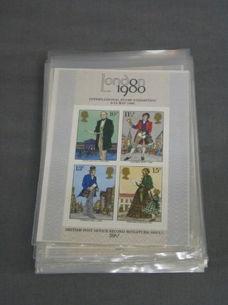 Approx. 31 1980 International Stamp Exhibition 59 1/2pence British Presentation stamps