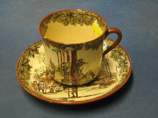 A Royal Doulton seriesware cup and saucer, the base marked D2740 (chips to rim)