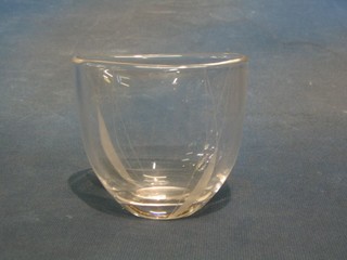 A 1960's etched Art Glass vase, the base marked FP3707S  4"