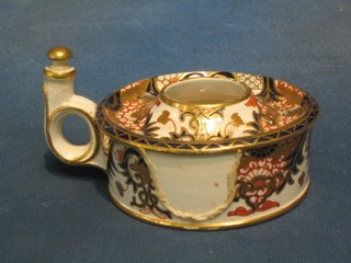 An 18th Century Crown Derby inkwell (missing 2 armorial panels to the sides) 5"