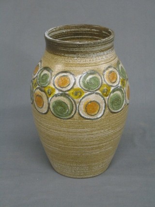 A Denby brown glazed vase, base marked Denby England 9"