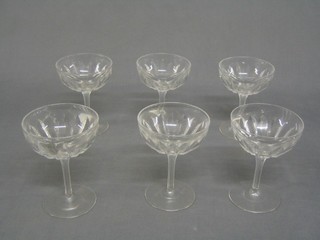 A set of 6 cut glass champagne saucers