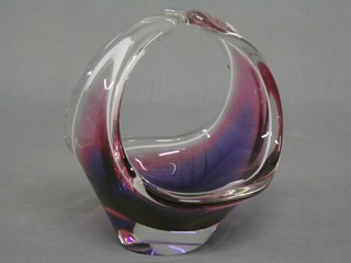 A purple Art Glass basket 7"