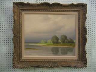 P De Clausade, oil on canvas, "Le Paysage de la Loire" the reverse with Frost & Reid label 14" x 17 1/2"