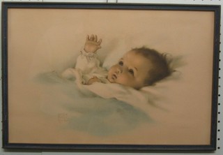 An American coloured print "Young Child" 12" x 17"