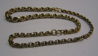 A 9ct gold belcher link chain 8"