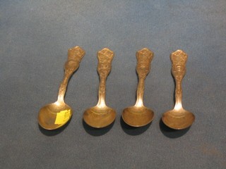 4 silver plated teaspoons decorated Admiral Jellicoe, Lord Kitchiner, Admiral Fisher and General Joffre by Rogers