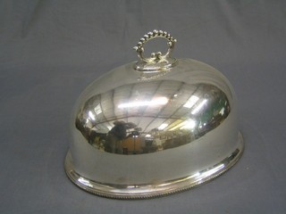 An oval silver plated meat cover 14"