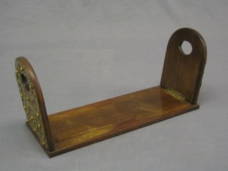 A pair of Victorian mahogany and brass banded expanding book ends  13"