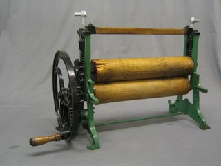 An Ewbank 1921 patent cast iron table mounted mangle
