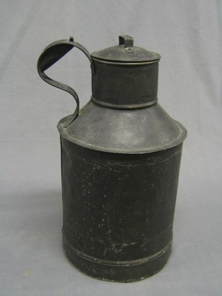 A 19th Century black painted pressed metal milk carrier