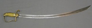 A 19th Century sabre with 28" blade, horn grip and brass knuckle guard