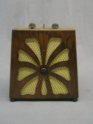 An old wooden cased radio by KB